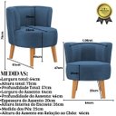 Ver imagem 3 de Cadeira Moderna Estofada para Recepção Clinica Tecido Veludo Macia Pés de Madeira Resistente