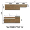 Ver imagem 4 de Armário de Cozinha Completa 260cm Branco/Rustic Glamy Madesa 03
