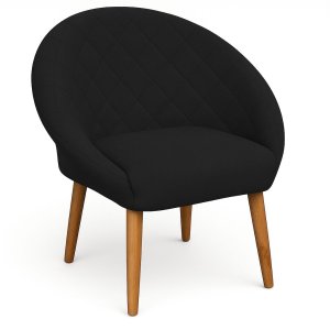 Poltrona Confortável para Escritório Decorativa Alta Qualidade Simples Pés de Madeira