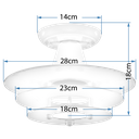 Ver imagem 2 de Lustre Plafon Round 3 Vidros Redondos Foscos Sala Quarto