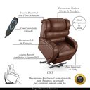 Ver imagem 4 de Poltrona do Papai Sala de Cinema Reclinável Kylie Elevação Lift Elétrico PU Marrom Brilho G23 Gran B