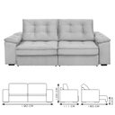 Ver mais imagens de Sofá Retrátil e Reclinável 3 Lugares Molas Ensacadas 190cm Veludo Zurique