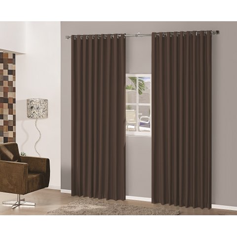 Cortina Sala Quarto em Tecido Semi Blackout Marron 2,00x1,70