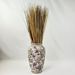 Vaso Porcelana Floral Colorido Craquelê 30cm Decoração - 5