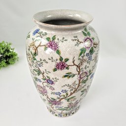 Vaso Porcelana Floral Colorido Craquelê 30cm Decoração - 2