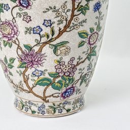 Vaso Porcelana Floral Colorido Craquelê 30cm Decoração - 4