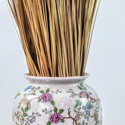 Vaso Porcelana Floral Colorido Craquelê 30cm Decoração - 6