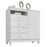 Guarda Roupa Infantil 6 Portas Com Cômoda Sapateira 1 Porta 4 Gavetas Aquarela Branco Clique - 2