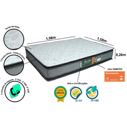 Colchão Espuma Becflex Titan Pillow Queen 1,58 M Firme - 2
