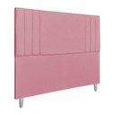 Ver imagem 1 de Cabeceira Casal 1,60m Viena Suede Cor: Rosa