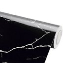 Ver imagem 5 de Papel de Parede Mármore Luna Preto Branco Prata Vinil Adesivo Impermeável Pia Box Mesa Banheiro 2mt