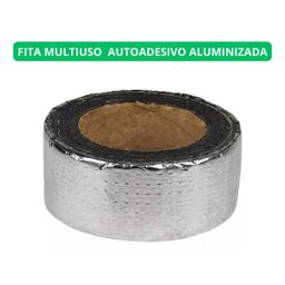 Fita Manta Asfaltica para Vazamento e Furo Telhado Laje Cano 5cm X 5m Cola Adesiva Aluminizada Multi - 2