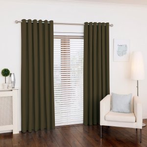 Cortina Roma Oxford 3,00 x 2,70 Sala/Quarto/Escritório Para Varão:Caqui-musgo