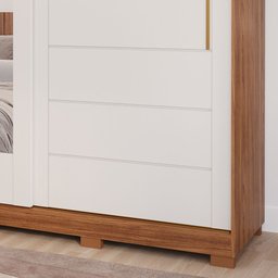 Guarda-roupa Casal 2 Portas Flora com Espelho Cinamomo/off - 5