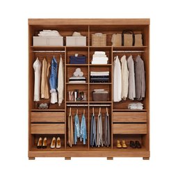 Guarda-roupa Casal 2 Portas Flora com Espelho Cinamomo/off - 3