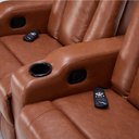 Ver imagem 5 de Poltrona Sala de Cinema 3 Lugares Califórnia Aquecimento Massagem Reclinável Manual PU Caramelo G31 