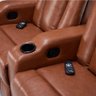 Poltrona Sala de Cinema 3 Lugares Califórnia Aquecimento Massagem Reclinável Manual PU Caramelo G31  - 5