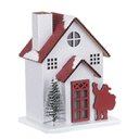 Ver imagem 1 de Casinha Decorativa de Natal com Led Branco e Vermelho 14x10 cm - D’Rossi Casinha de Natal