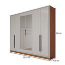 Ver imagem 2 de Guarda-Roupa Lorient 6 Portas 4 Gavetas com Espelho Freijó/Branco - Panorama Móveis