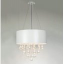 Ver imagem 7 de Lustre Pendente Cilíndrico Madeira Branco Laca e Cristais - 60cm