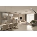 Ver imagem 2 de Lustre Pendente Cilíndrico Madeira Branco Laca e Cristais - 60cm