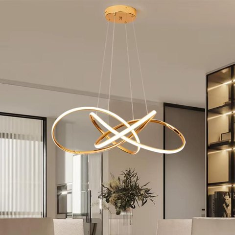 Lustre Pendente Led Flux 45w Dourado 3 em 1 Bivolt