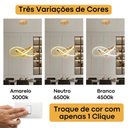 Ver imagem 7 de Lustre Pendente Led Flux 45w Dourado 3 em 1 Bivolt