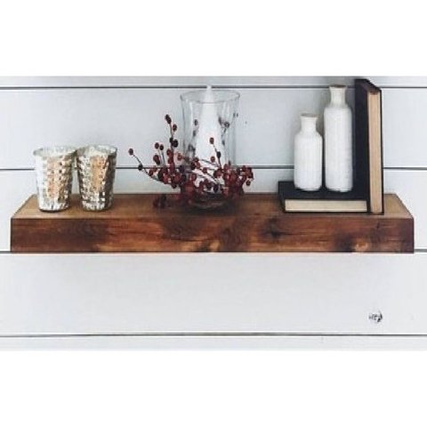 Prateleira com Suporte Invisível Madeira Maciça 50x15