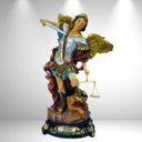 Ver imagem 3 de Estatua São Miguel 20cm Resina Colorido C/ Balança Impecável