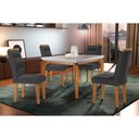 Ver imagem 1 de Conjunto: Mesa de Cozinha Londrina C/ Tampo Madeirado C/ Vidro Canto Curvo 120x80cm e 4 Cadeiras