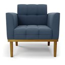Ver imagem 6 de Kit 2 Poltronas Decorativas Karen Pés Fixo em Madeira Castanho Suede Azul Marinho G19 - Gran Belo