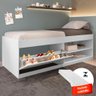 Cama Multifuncional Solteiro Com Sapateira Embutida E Colchão Branco Framar - 1