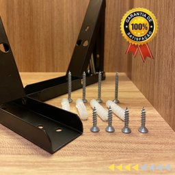 Retratil Suporte Mão Francesa Reforçada 35cm Dobrável Preto - 3