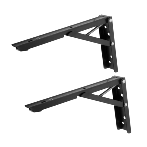 Retratil Suporte Mão Francesa Reforçada 35cm Dobrável Preto