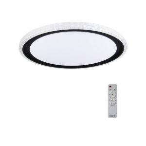 Plafon Led Redondo Kenle 50cm Com Controle Remoto Nordecor Preto