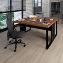 Ver imagem 1 de Plataforma de Trabalho 2 Pessoas 1,50m X 1,40m Pés Metal F5 Cor:nogal com Preto