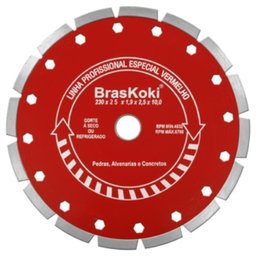 Disco Diamantado 230mm Segmentado Vermelho - 22.0920907 - BRASKOKI - 1