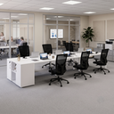 Ver imagem 1 de Estação de Trabalho Escritório 6 Lugares 360x120cm com Armário Yescasa Branco