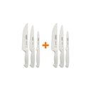 Ver imagem 3 de Kit - 2 Jogos de Facas Premium em Aço Inox Cabo Branco 3 Peças - Tramontina