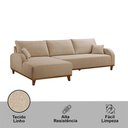 Ver imagem 5 de Sofá Albano Linho 250cm Chaise Lado Esquerdo Meu Sofá Online A226 Linho Bege