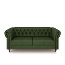 Ver imagem 5 de Sofá Living Sala de Estar Stanford Chesterfield 2 Lugares 200cm Pés de Madeira Couro Verde Manchado