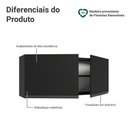 Ver imagem 3 de Armário Aéreo 120 Cm 2 Portas Preto Nice Madesa