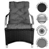 Poltrona Roma para Área Externa de Alumínio e Fibra Sintética Preto-cinza - 4