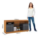 Ver imagem 4 de Rack para TV até 47 Polegadas com 2 Portas e Rodízios Multimóveis Crcol-RCK034 Madeirado/Preto