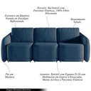 Ver mais imagens de Sofá Cama Modulado Retrátil e Reclinável Varsóvia 336cm Veludo Azul Marinho G33 - Gran Belo
