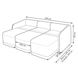 Sofá Cama Modulado Retrátil e Reclinável Varsóvia 336cm Veludo Azul Marinho G33 - Gran Belo - 6