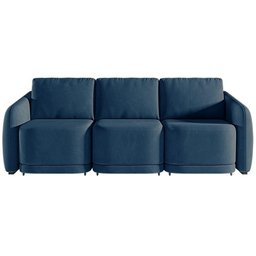 Sofá Cama Modulado Retrátil e Reclinável Varsóvia 336cm Veludo Azul Marinho G33 - Gran Belo - 5