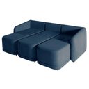 Ver imagem 2 de Sofá Cama Modulado Retrátil e Reclinável Varsóvia 336cm Veludo Azul Marinho G33 - Gran Belo