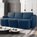 Ver imagem 1 de Sofá Cama Modulado Retrátil e Reclinável Varsóvia 336cm Veludo Azul Marinho G33 - Gran Belo