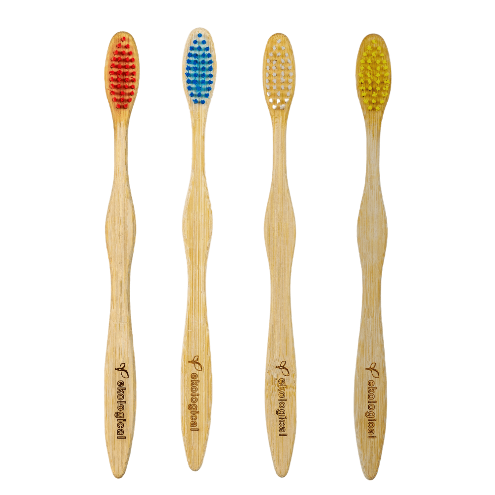 Kit de 4 Escovas de Dente Ecológicas de Bambú Nacional Ekological - 1